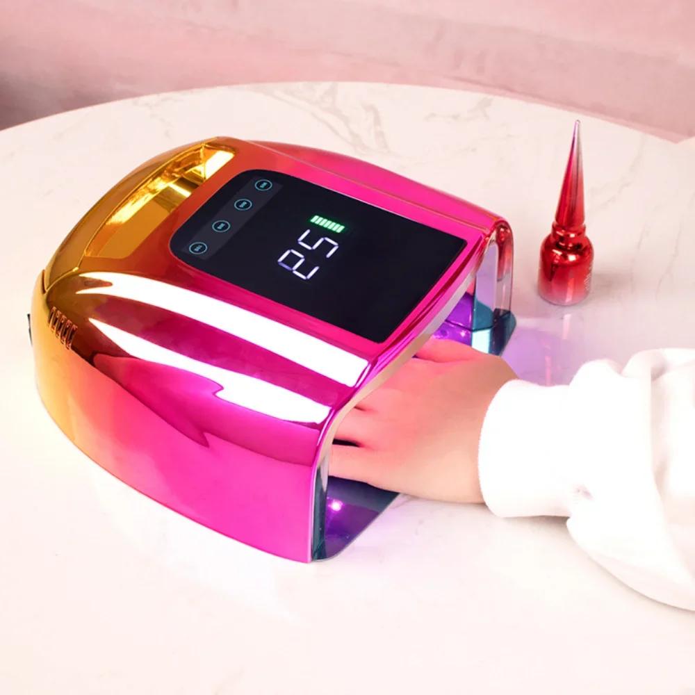 96W Wireless Nail Dryer Rechargeable UV Nail Lamp Dryer for Gel Polish Professional Nail Art Manicure Tools for Home