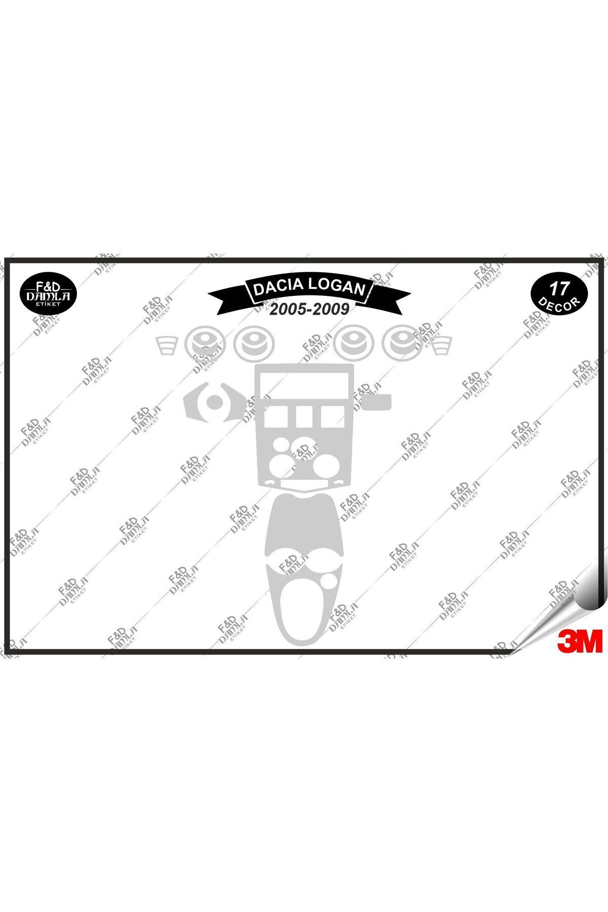 

Dacia Logan 2005-2009 Torpido Konsol Trim Göğüs Maun Kaplama Set 17 Parça Gümüş