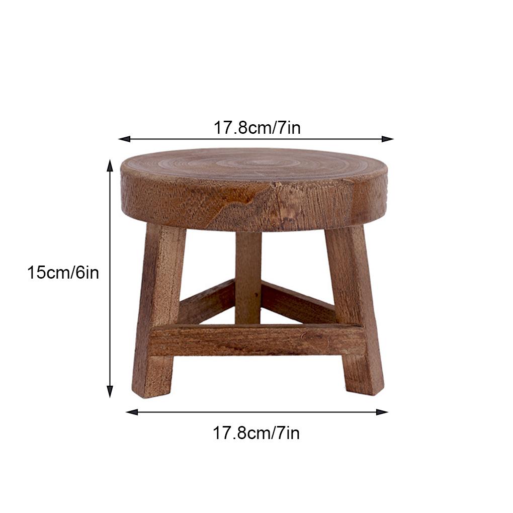 Solid Wood Low Stools Round Shape Plant Stand Chair Tea Table Change Shoes Stool Home Decoration Er Pot Holder Shelf