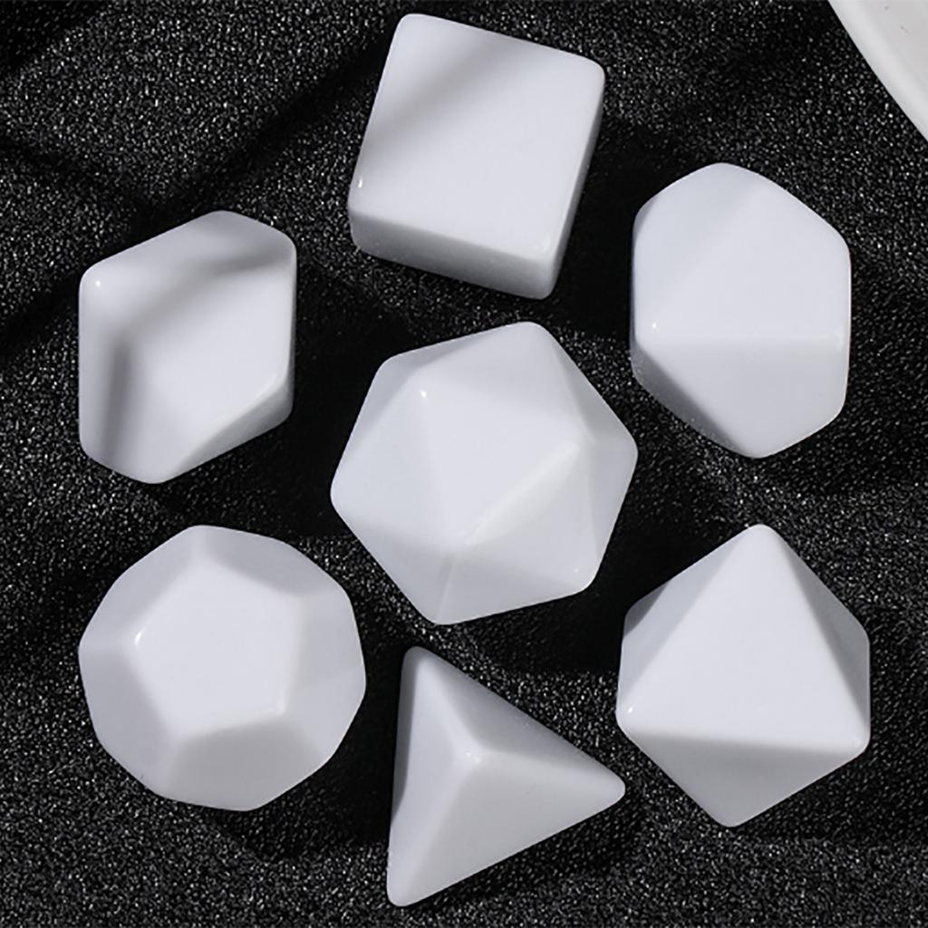 7Pcs/set Plastic Dices Multi-Sided Dices Different Size Blank Polyhedral Dices Kid Educational Toy DIY Board Game Dices