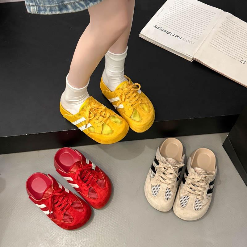 Baotou Half Slippers Women Wear New Spring Retro Comfortable Women's Platform Without Heels Lazy Shoes