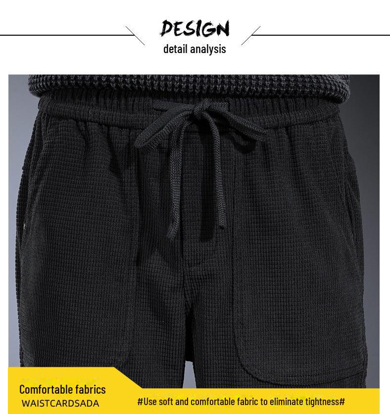 Men's Velvet-Lined Corduroy Sweatpants: Autumn/Winter, Casual, Cuffed, Loose-fit Harem Pants.