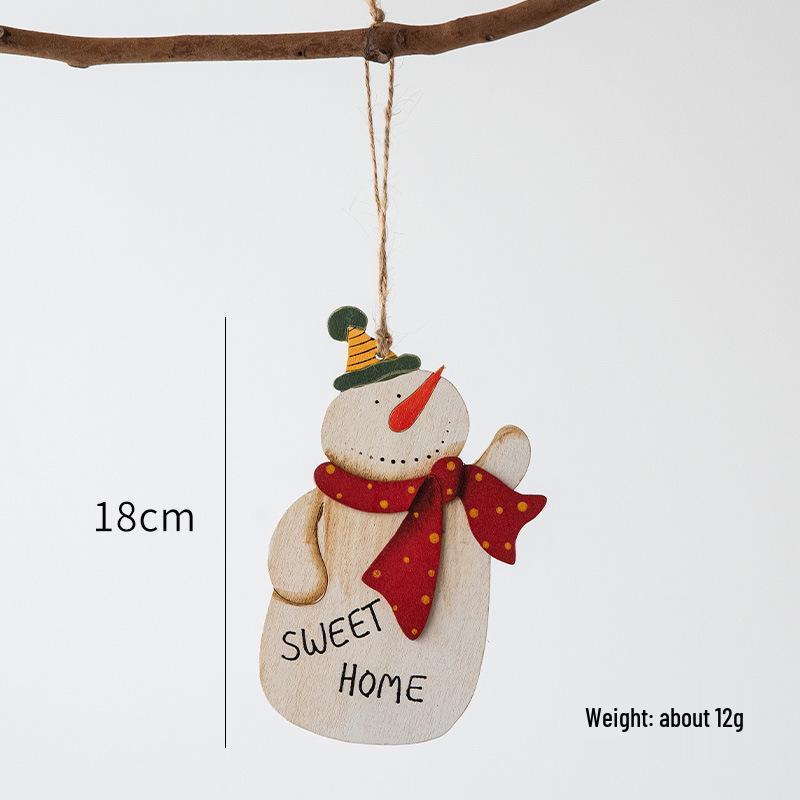 NUCHI Luminous Wooden Christmas Tree Ornaments - Small House Pendant Decorations