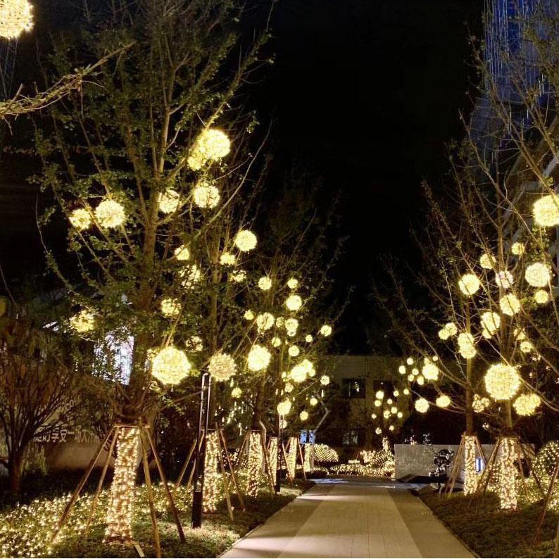 Outdoor Tree Hanging Scenic Area Light String Decoration Colorful Vine Ball Light LED Festival Lighting Atmosphere Light
