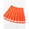 Striped High Waisted Pleated Skirt Stripe College Style High Waist Elastic Pleated Skirt