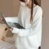 2025 Autumn/Winter Women's White Mink Velvet Sweater - Soft Mohair, Retro Japanese Style, Cozy Outerwear.