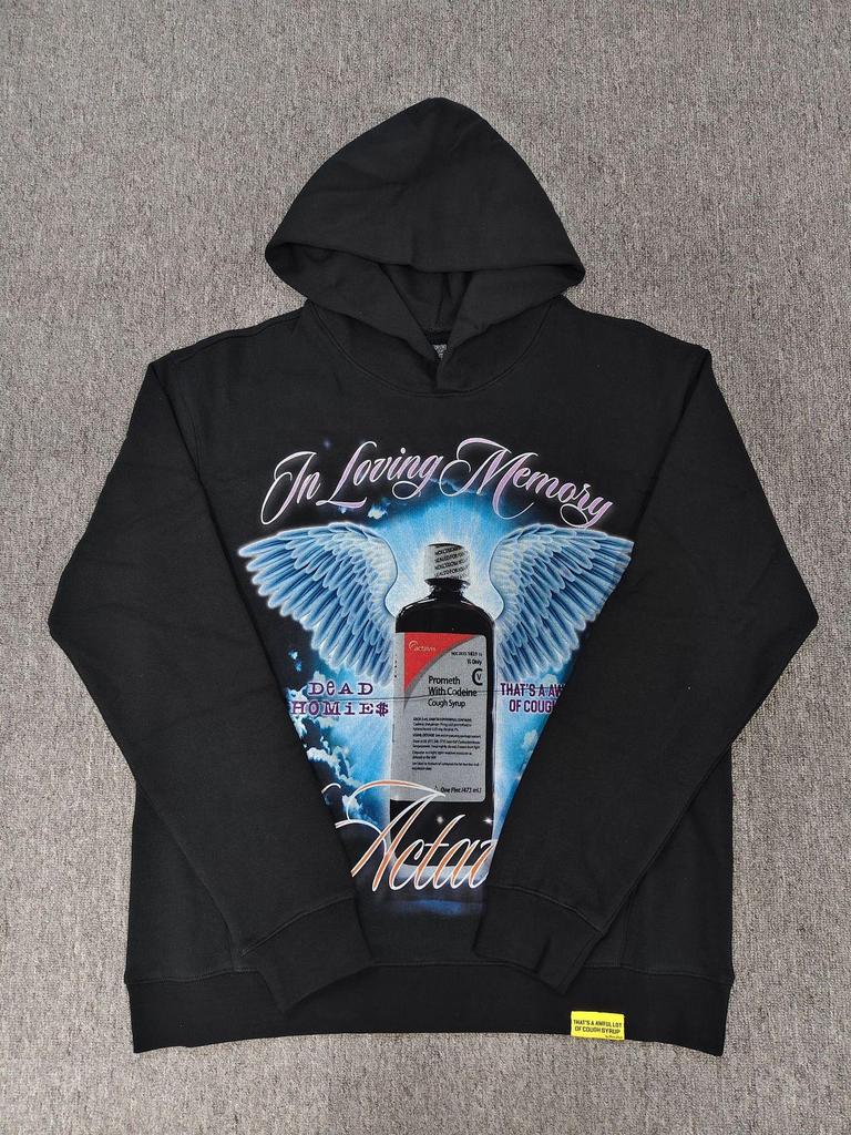 "That's an Awful Lot of Cough Syrup" Anime Print Hoodie for Men - Trendy Brand Original Label.