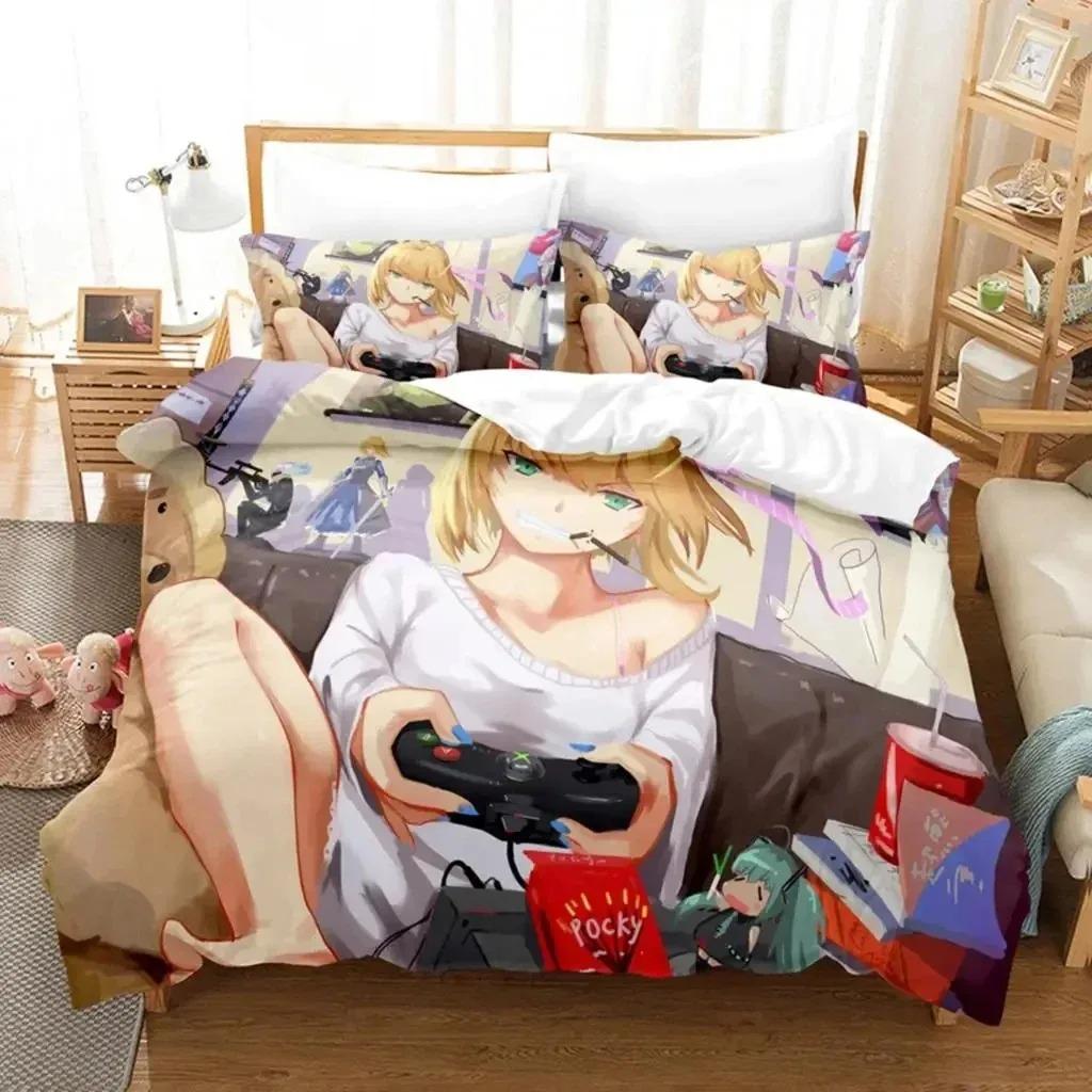 Anime Fate EXTRA Saber Nero Bedding Set Boys Girls Twin Queen Size Duvet Cover Pillowcase Bed Kids Adult Home Textile