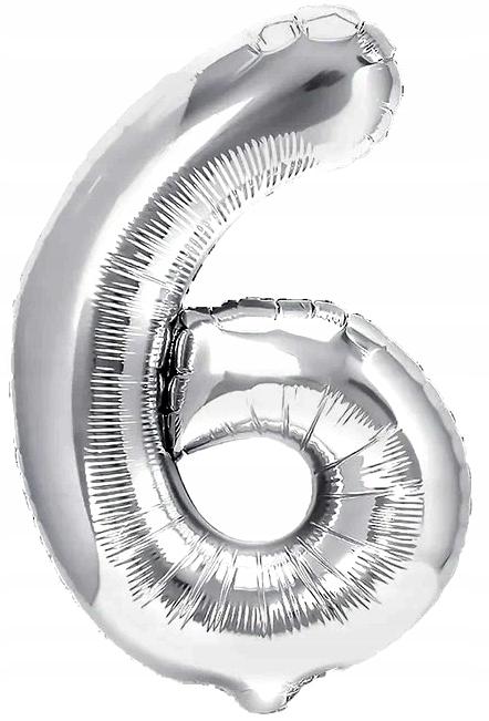 Birthday Foil Balloon Number 6 Large Silver 40cm Party Decoration XL