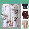 Premium Quality Fashion Womens Plus Size Floral Print Cold Blouse Camis Shoulder Tops
