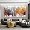 Abstract Colorful Leaves Canvas Painting Tree Posters Landscape Forest Wall Art for Living Room Wall Decoration Unframed