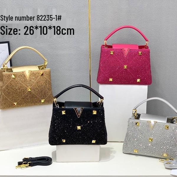 2024 Rhinestone Studded Women's Crossbody Handbag – Bright, Versatile, European & American Style