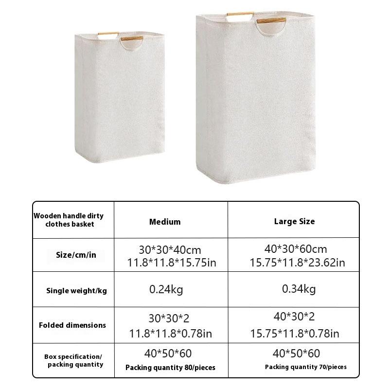 Foldable Laundry Hamper Basket with Handles Large Linen Fabric Collapsible Storage Bin for Clothes, Toys Organizer for Bathroom