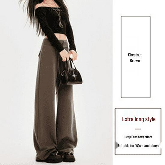 Yacel Original Thickened Autumn 2025 High Waist Slim Fit Wide Leg Casual Pants for Women