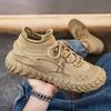 Fashion Casual Trendy Men's Shoes 2025 Knitted Breathable Lazy Shoes One Step Causal Outdoor Shoes Round Toe PVC Sole Non-Lace Up