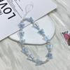 Butterfly Beaded Butterfly Cellphone Lanyard Anti-lost Crystal Clear Candy Colors Cellphone Keychain Sweet Kawaii