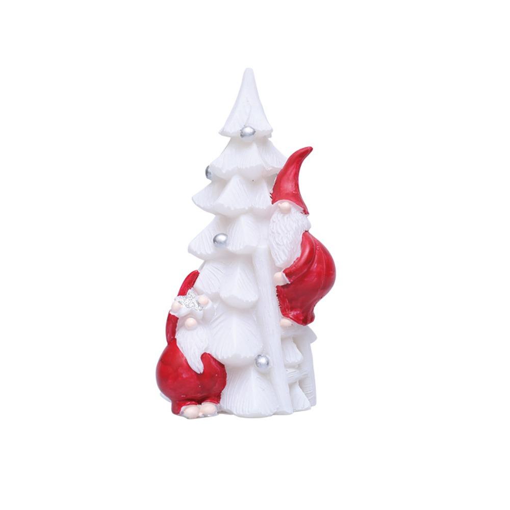 

Смола Санта Дерево Настольные статуэтки Смола Материал Рождественские Светодиодные украшения Декор для дома белый