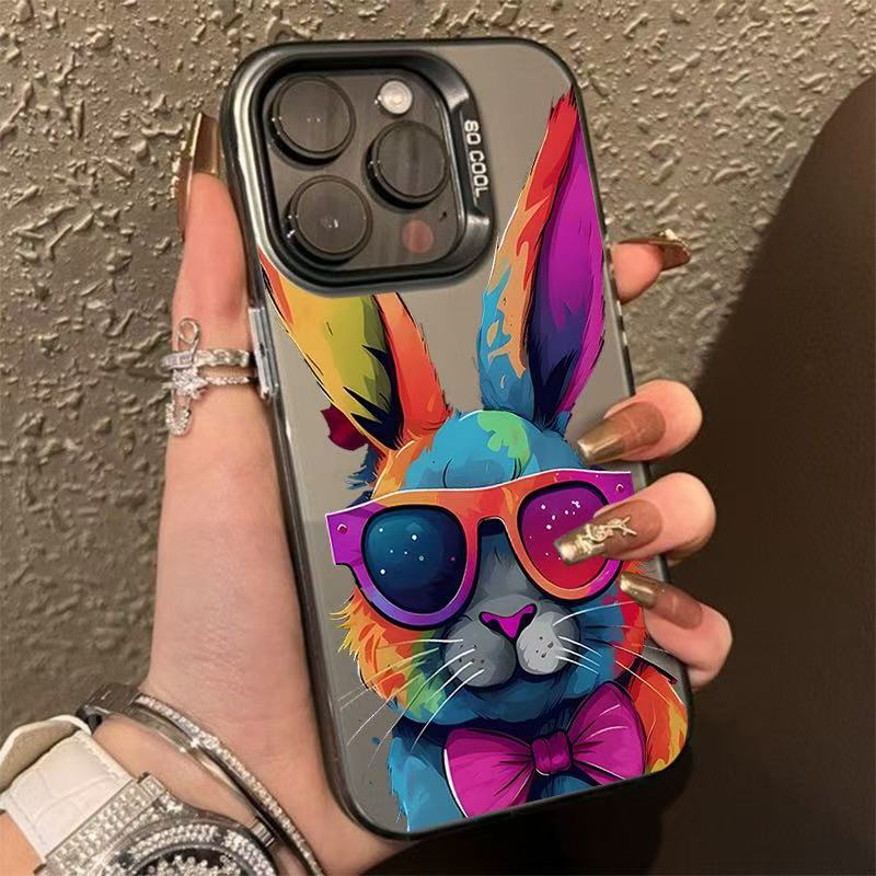 Graffiti sunglasses rabbit for Apple 15Promax phone case iPhone16 cute 14 new 13 premium 17