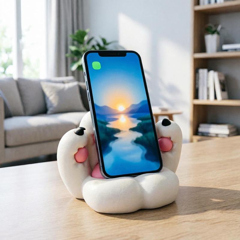 3D Cat Paw Phone Holder: Creative Desktop Ornament & Stress-Relief Craft