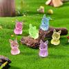 50Pc/Set Mini Luminous Kangaroo Ornaments Cute Resin Figurines Micro Landscape Decoration Desktop Ornament Diy Car Ornament