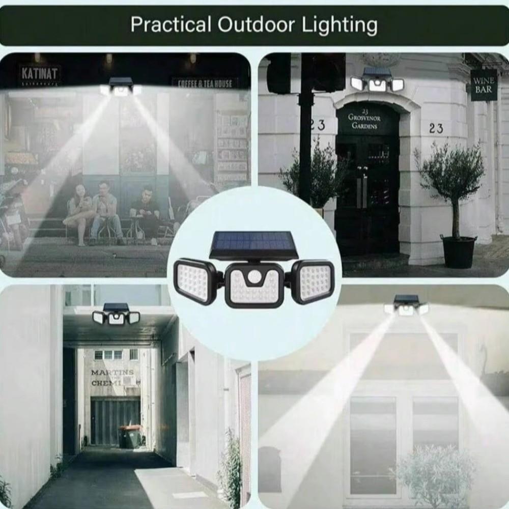 Human Body Sensing Motion Sensor Light Adjustable Head Fence Solar Lamp  Courtyards