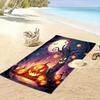 Glowing pumpkins' eerie enchantment Print beach towel, quick drying, suitable for travel, outdoor sports, jogging, the beach and swimming, gift