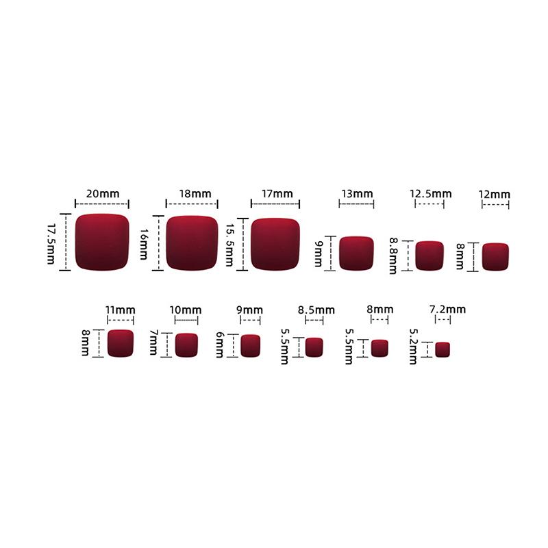 24Pcs Solid Color Square Nail Tips Short Press On Toenails Acrylic Fake Toe Nails Full Cover Artificial Foot Extension Tips