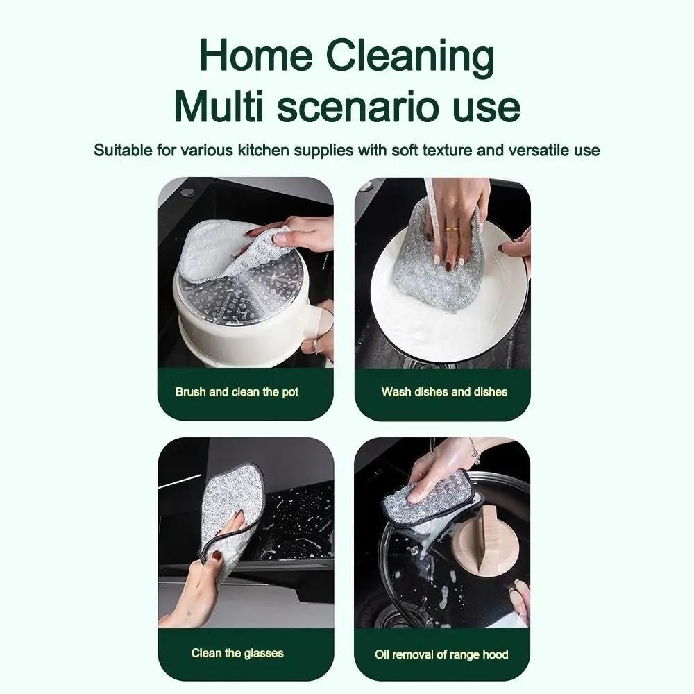 5Pcs Reusable Wiping Rags Non-Stick Oil Kitchen Cleaning Cloths Metal Scrubbing Pads  Oil Cleaning