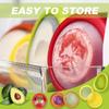 Portable Stackable Silicone Food Storage Container Set Fruit Veg Fresh Keeping Box Leak Proof For Fridge BPA Free Food Grade HD