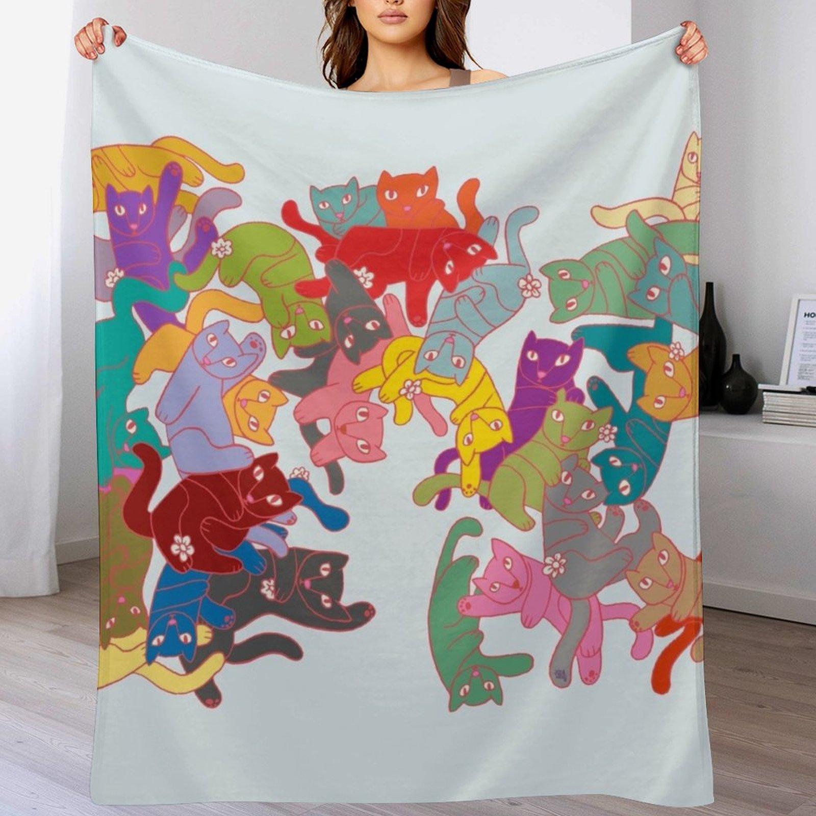 When the Dogs Awaya Throw Blanket Cozy Light Blanket for Travel Camping Picnic 102x76cm(40x30in)