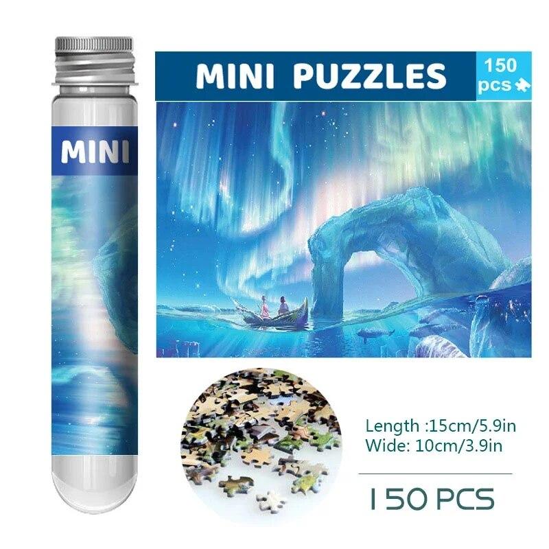 Northern Lights+Photo Frame 150 Mini Test Tube Puzzle World Famous Painting Series Travel Puzzle YC-M