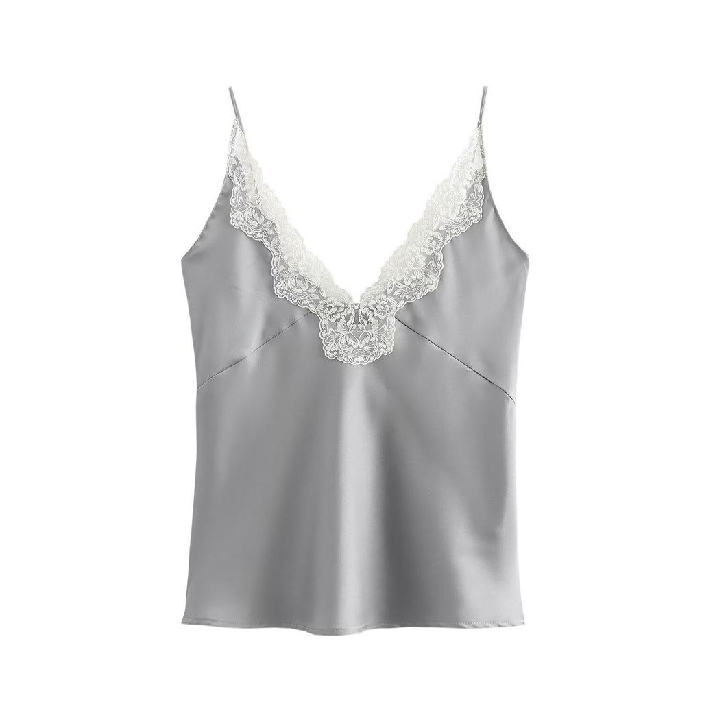 European & American Style Lace Silk Satin Camisole 
