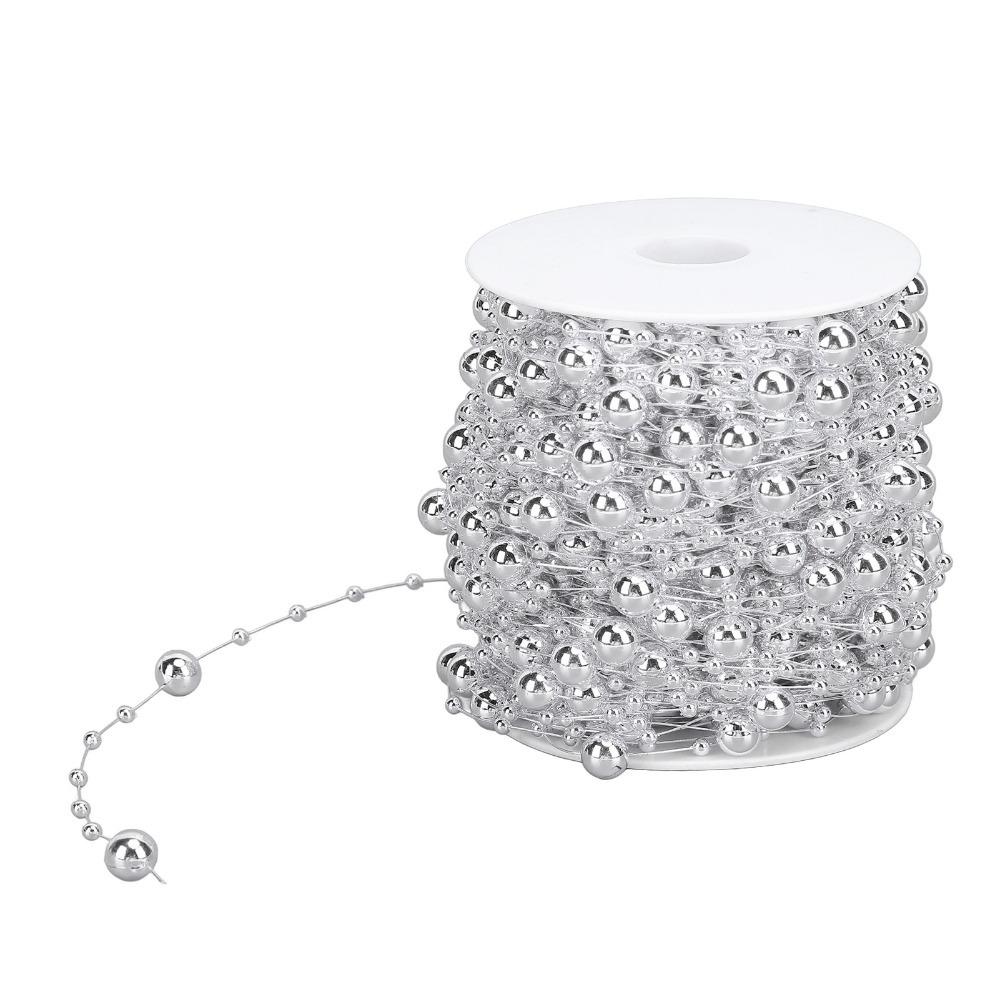 Party & Holiday DIY Decorations Gold Pearl Beads Chain Silver Faux Pearl Pearl Strand Trim 8+3mm Beaded Garland Party Decoration