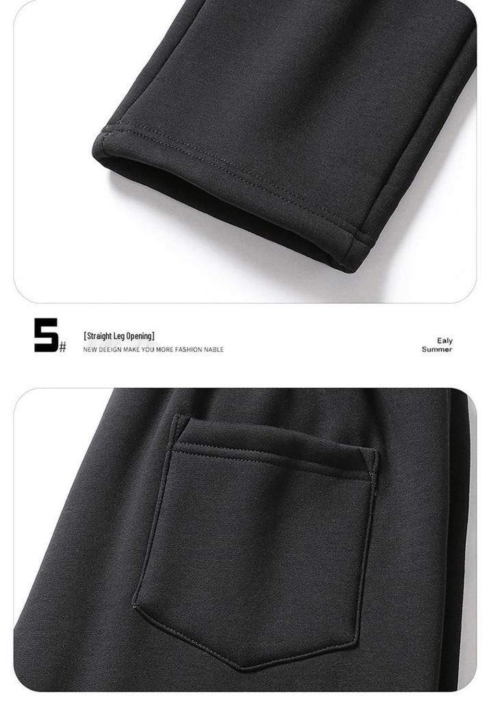 Men's Fleece-Lined Winter Sweatpants with Two-Way Zipper