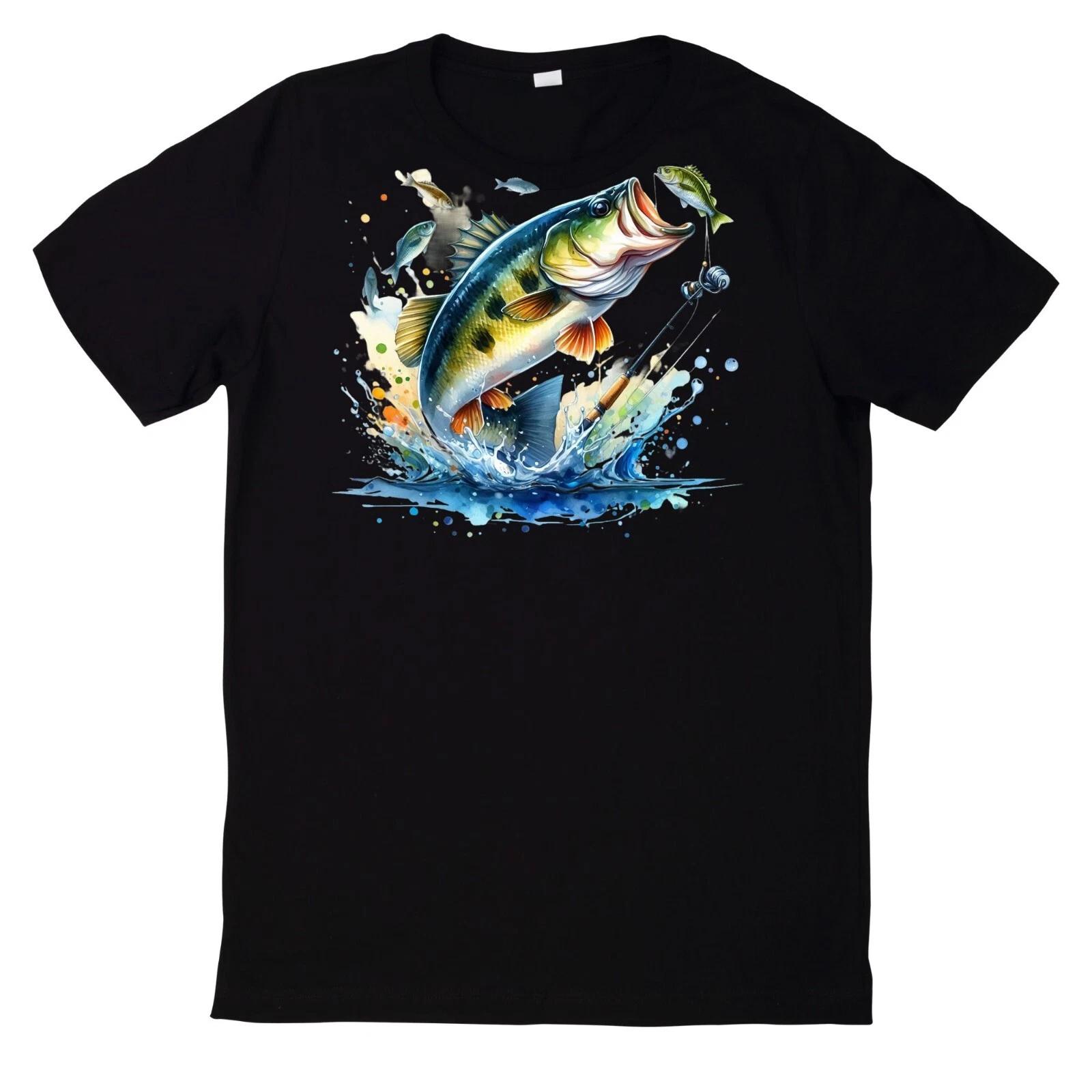 T-Shirt Lustiges Angler Fisch Motiv M