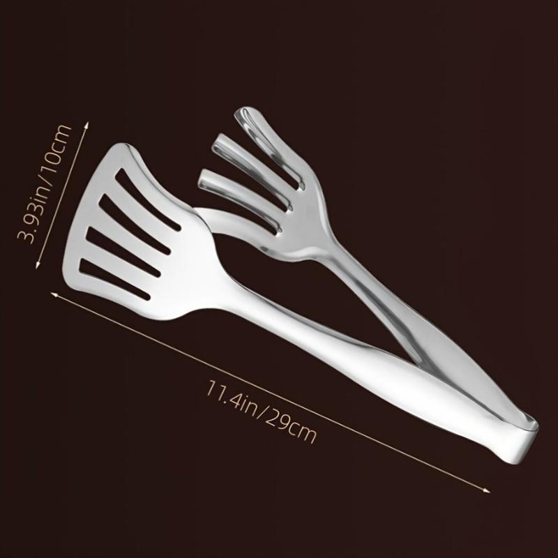 1pc Large Stainless Steel Soup Tongs - Anti Slip, Durable, Multifunctional - Very Suitable for Grilling, Cooking, Baking, Etc