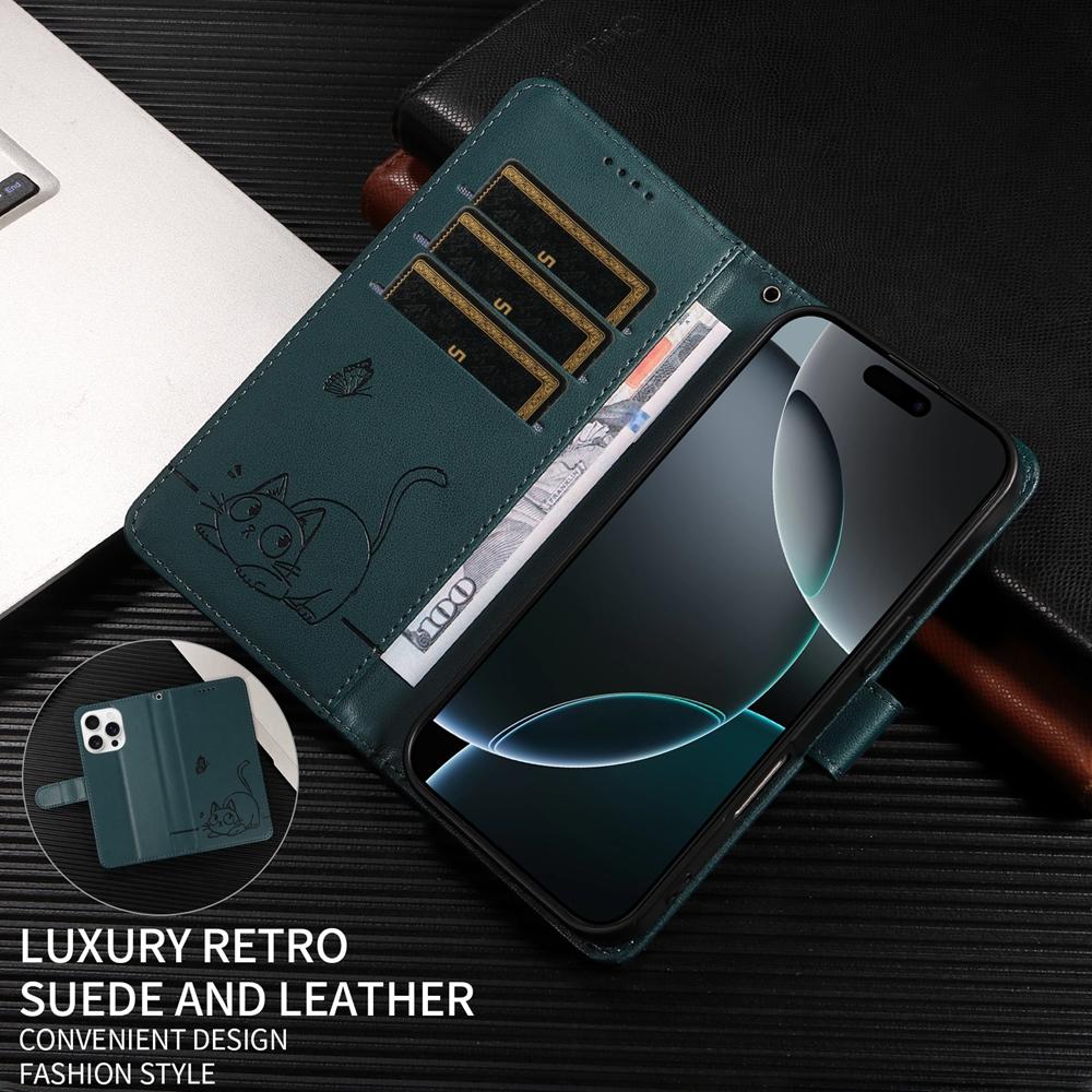 Magnetic Wallet Flip Leather Case for Huawei Honor 7A 7S 8 8A 8S 9 10 20 50 X8 4G 5G Lite Pro | Cat Butterfly & Embossed Design