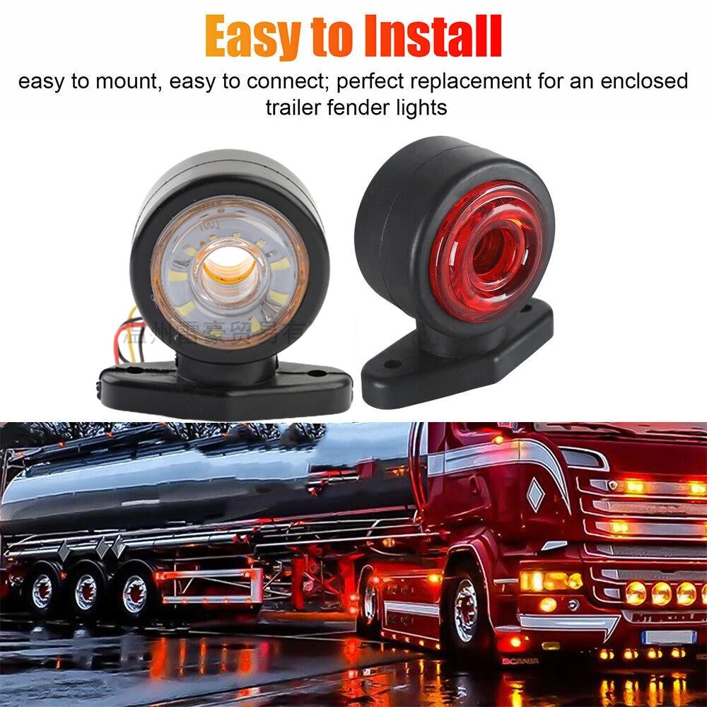 2PCS LED Car Truck Trailer Outline Marker Lamps 12-24V Universal Double Side Marker Lights Truck Lighting for scania RV Lorry