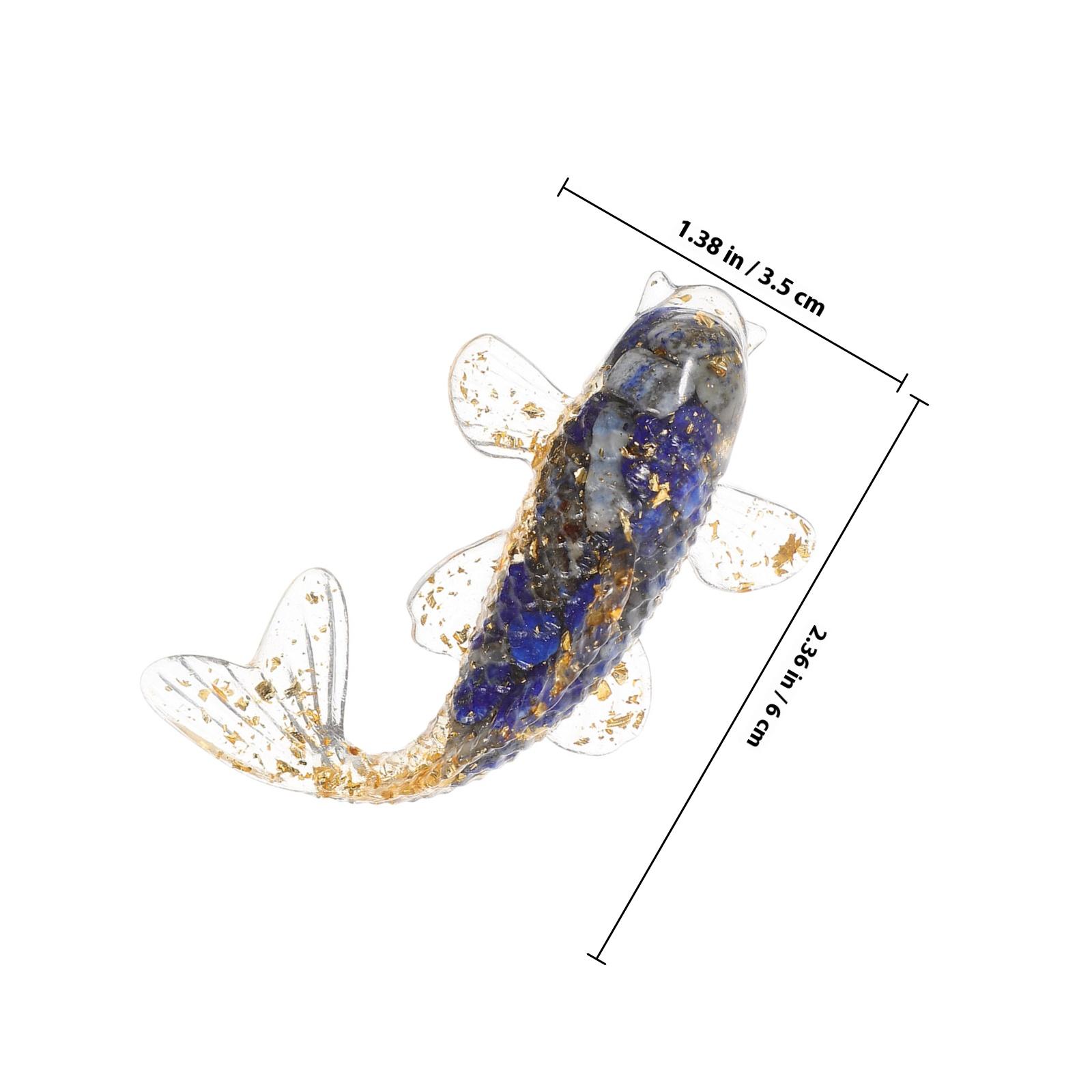 

2Pcs Goldfish Ornament Elegant Crystal Fish Decor for Desktop Living Room Office Study Craft Home Accessories синий