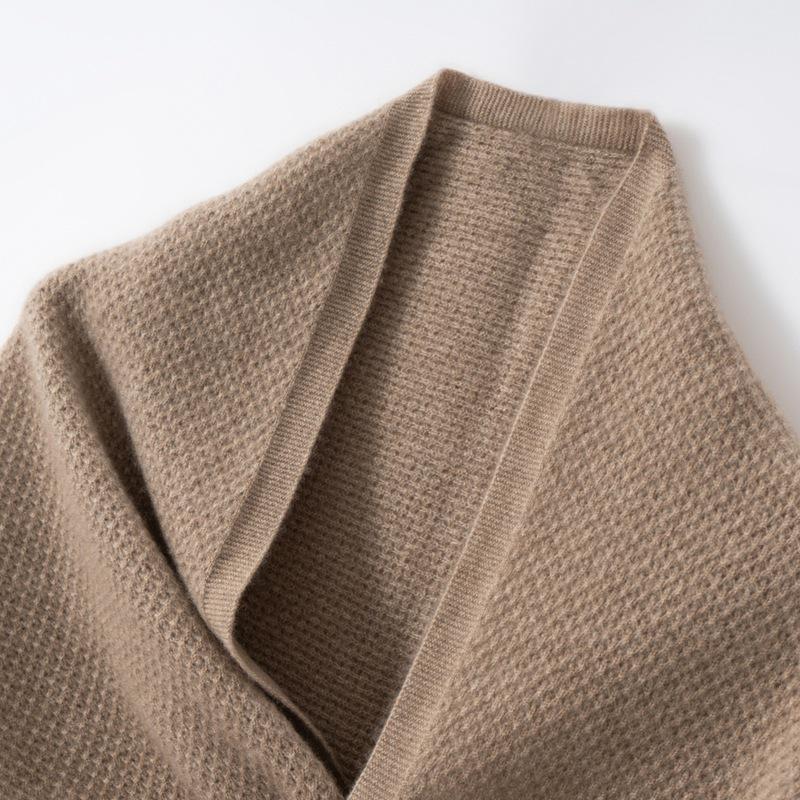 Women's 100% Pure Cashmere Rhinestone Knit Shawl - Versatile Fashion for Autumn/Winter