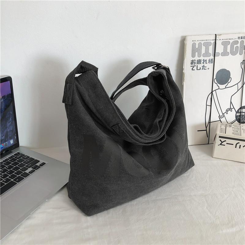 

Стильная корейская минималистичная сумка-тоут большой вместимости для поездок на работу и путешествий чёрный