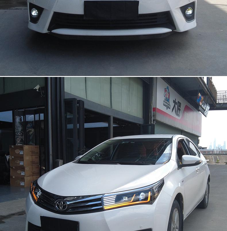 Bi-Xenon Lens LED Headlight Assembly for 2014-2017 Toyota Corolla