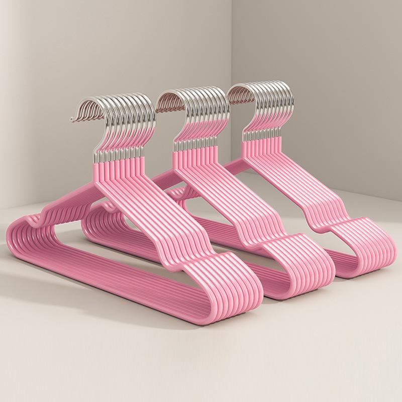 Children's Stainless Steel Non-Slip Clothes Hanger with Plastic Grip - Ideal for Underwear and Delicate Clothing.