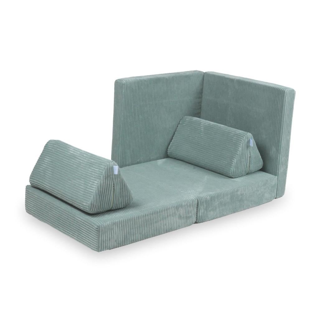 Montessori Comfort Corduroy Mini Play Sofa Light Mint