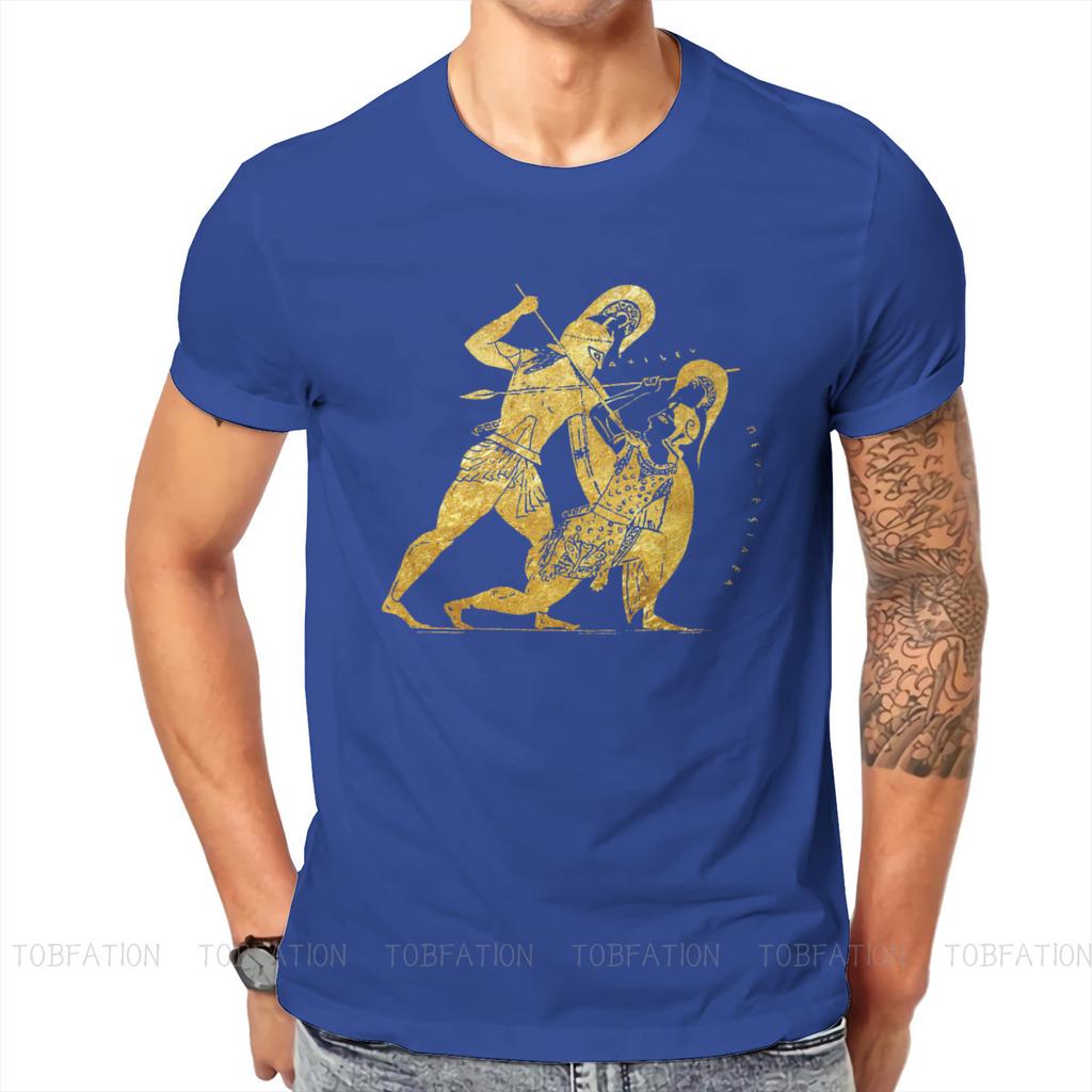 Achilles Penthesilea Antike Griechen Spartaner T-Shirt Grafik Punk T-Shirt Streetwear Homme Reine Baumwolle Übergroße T-Shirts Tops