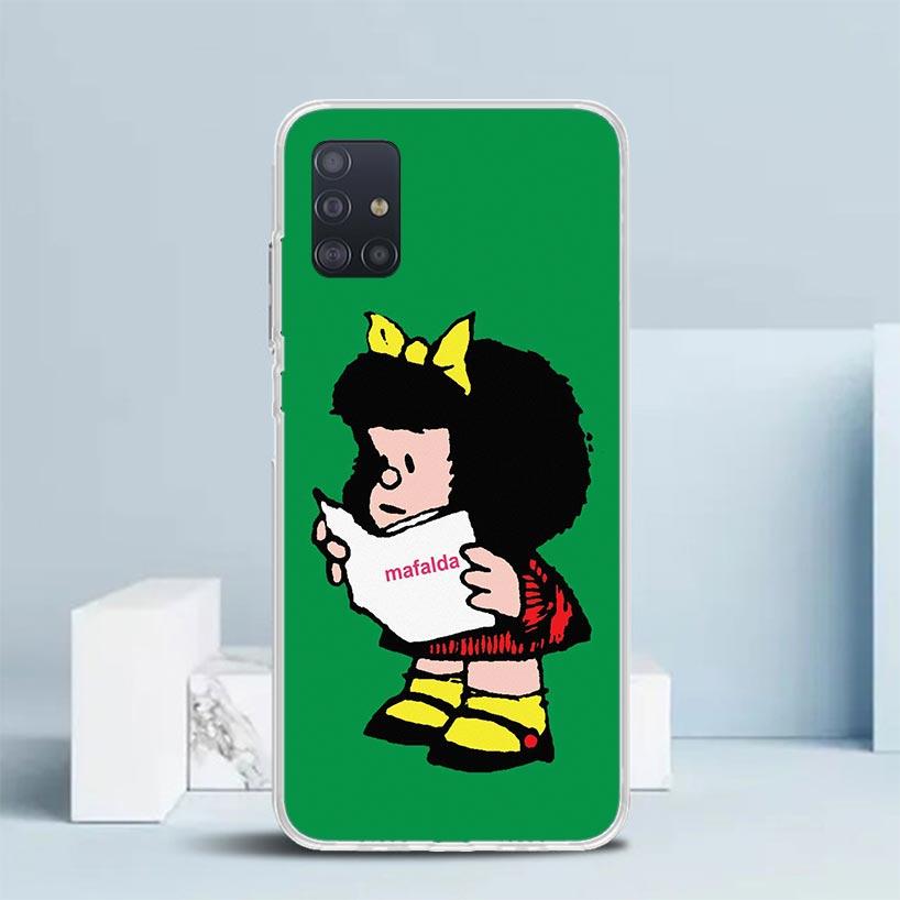 Cartoon Cute Mafalda Phone Case For Samsung Galaxy A52 A32 A22 A12 A51 A50S A30S A10S Note 20 Ultra 10 S10 Plus A31 A20 A71 A72