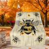 Bee Sunflower Outdoor Flannel Blankets, Outdoor Travel, Home Blankets, Fan Gifts,Suitable for All Seasons, Christmas Gifts. R1127059