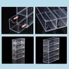 4-Layer Plastic Drawer Storage Box Transparent Dustproof Glasses Storage Rack
