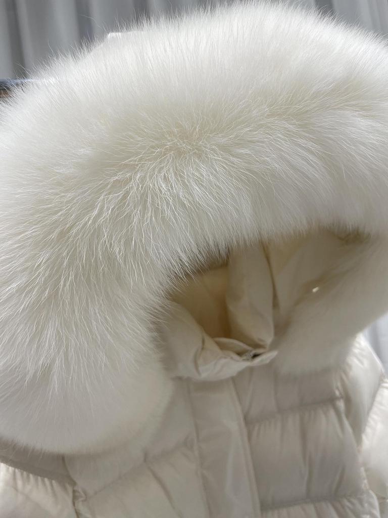 2026 Winter Slimming Cotton Jacket with Big Fur Collar and Belted Waist