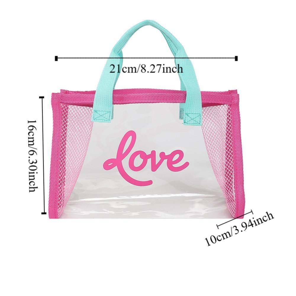 All-match PVC Beach Bag Large Capacity Waterproof Handbag Transparent Jelly Bag  Cosmetic Bag